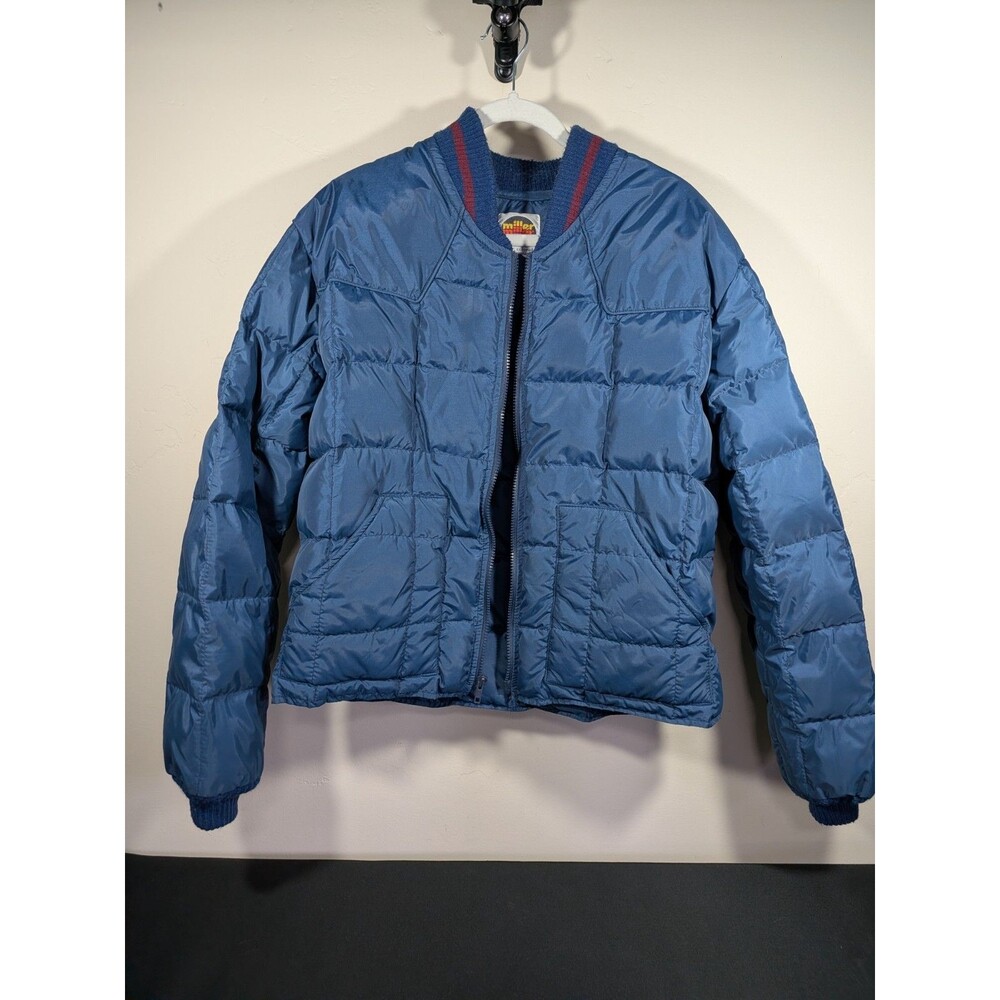 Vintage Miller Outerwear Ski Jacket Goose Down Blue Quilted Puffer EXCELLENT OBO